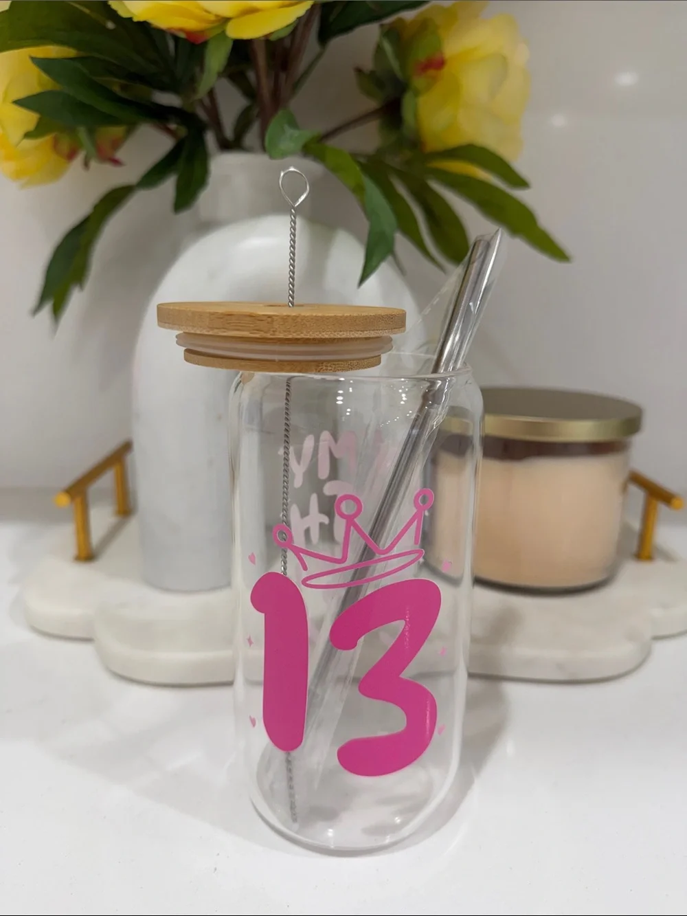Pink '13th Birthday Era' Tumbler with Straw